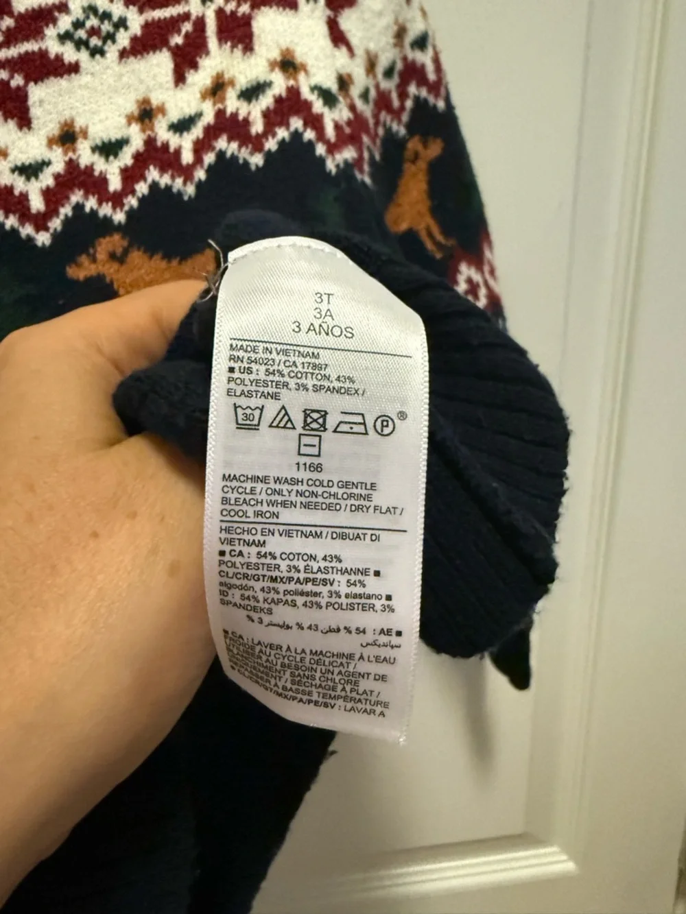 Old Navy Navy Fair Isle Dog Crewneck Sweater size 3T